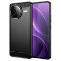 Carcasa de TPU Brushed para Xiaomi Redmi K80 Pro/Poco F7 Ultra - Fibra de Carbono - Negro