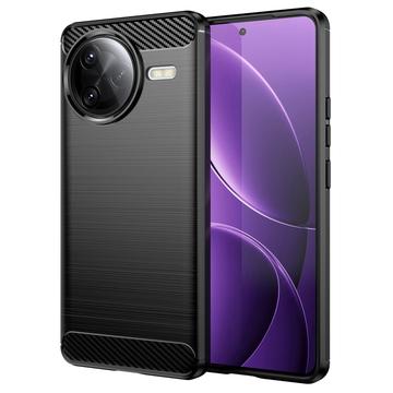 Carcasa de TPU Brushed para Xiaomi Redmi K80 Pro/Poco F7 Ultra - Fibra de Carbono - Negro