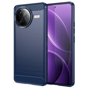 Carcasa de TPU Brushed para Xiaomi Redmi K80 Pro/Poco F7 Ultra - Fibra de Carbono - Azul
