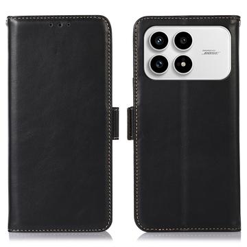 Funda de cuero tipo billetera con RFID Xiaomi Redmi K90/Poco F8 Pro - Negro