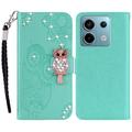 Xiaomi Redmi Note 13 Pro/Poco X6 Búho Rhinestone Funda billetera