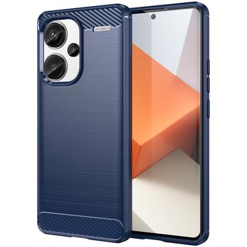 Carcasa de TPU Brushed para Xiaomi Redmi Note 13 Pro+ - Fibra de Carbono - Azul