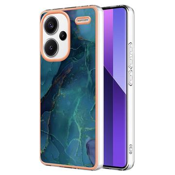 Funda TPU Marble Pattern Electrochapada IMD para Xiaomi Redmi Note 13 Pro+ - Verde