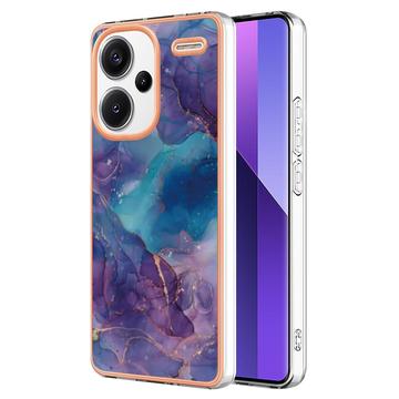 Funda TPU Marble Pattern Electrochapada IMD para Xiaomi Redmi Note 13 Pro+ - Púrpura
