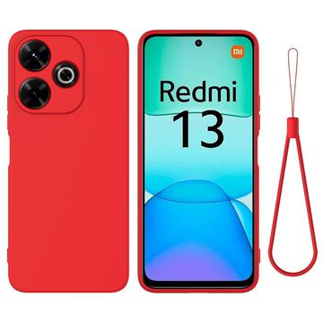 Funda de Silicona Líquida para Xiaomi Redmi Note 13R/Redmi 13/Poco M6 4G - Rojo