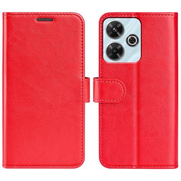 Funda de cartera con cierre magnético para Xiaomi Redmi Note 13R/Poco M6 4G/Redmi 13 5G - Rojo