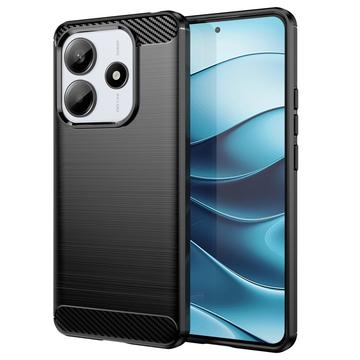 Carcasa de TPU Brushed para Xiaomi Redmi Note 14 - Fibra de Carbono - Negro
