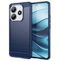 Carcasa de TPU Brushed para Xiaomi Redmi Note 14 - Fibra de Carbono - Azul