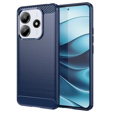Carcasa de TPU Brushed para Xiaomi Redmi Note 14 - Fibra de Carbono - Azul