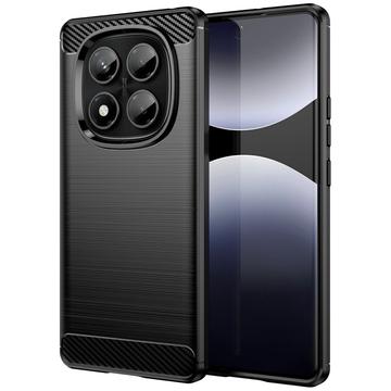 Carcasa de TPU Brushed para Xiaomi Redmi Note 14 Pro 4G - Fibra de Carbono - Negro