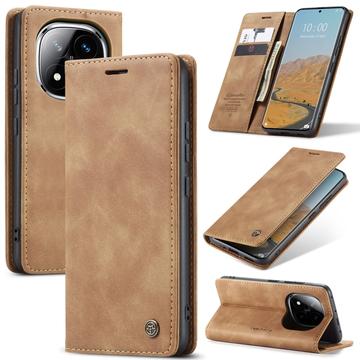 Funda Caseme Serie 013 para Xiaomi Redmi Note 14 Pro 5G/14 Pro+ 5G/Poco X7 - Estilo Cartera - Marrón