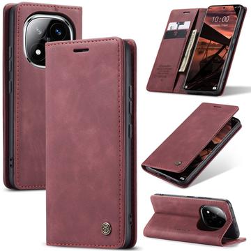 Funda Caseme Serie 013 para Xiaomi Redmi Note 14 Pro 5G/14 Pro+ 5G/Poco X7 - Estilo Cartera - Vino Tinto