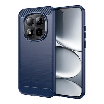 Carcasa de TPU Brushed para Xiaomi Redmi Note 15 Pro 5G - Fibra de Carbono - Negro - Azul