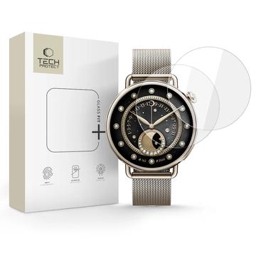 Protector de pantalla de vidrio templado Xiaomi Watch S4 Tech-Protect Glass Fit+ - 41mm - 2 uds. - Claro
