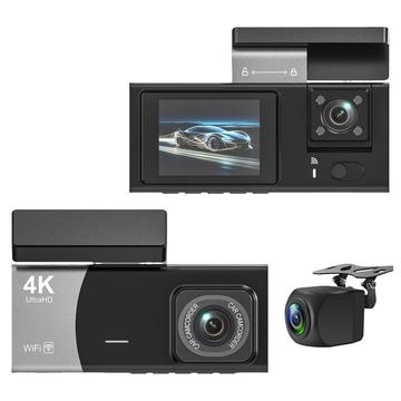 Y08 Dash Cam 4K de triple lente con sensor G y WiFi