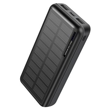 Power Bank Solar YD-818P - 2x USB-A, USB-C, 30000mAh - Negro