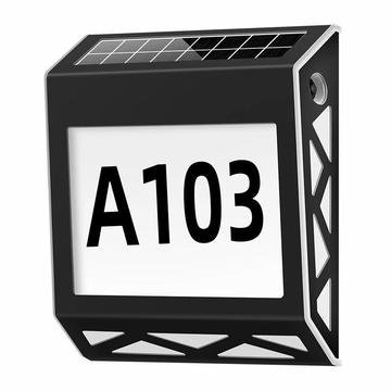 YH1101 Luz solar de acero inoxidable para el número de casa - Negra