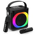 YS307 Altavoz Bluetooth para Karaoke en Casa Altavoz con Luz RGB y 2 Micrófonos