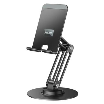 Yesido C300 Soporte de sobremesa de aleación de aluminio para teléfono y tableta - Negro
