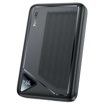 Yesido YP82 10000mAh Power Bank con pantalla digital - 22.5W, 2x USB-A, USB-C - Negro