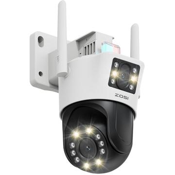 ZOSI C298SE Cámara de doble lente de 6 MP con seguimiento de IA, visión nocturna en color y audio bidireccional
