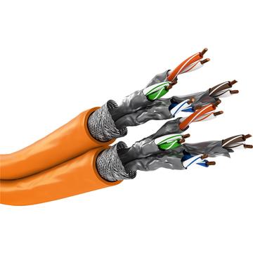 Cable de Red Dúplex S/FTP CAT 7A Goobay - 100m - Naranja