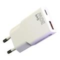 everActive SC-380Q Cargador GaN Super Slim de 30 W con puertos USB QC3.0 y USB-C PD - Blanco