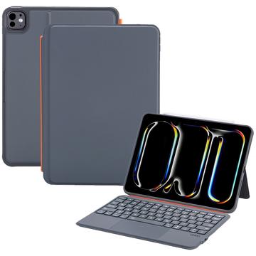 iPad 2022/2025/Air 11 2024/2025 K10P Funda magnética de piel con teclado táctil - Negro