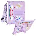 iPad 2022/2025 Funda Unicornio con Soporte y Correa - Morado