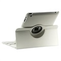 Funda de Cuero Rotativa para iPad 2, iPad 3, iPad 4 - Blanco