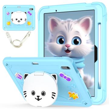 iPad Air 11 2024/2025 Funda híbrida con un simpático gato y soporte