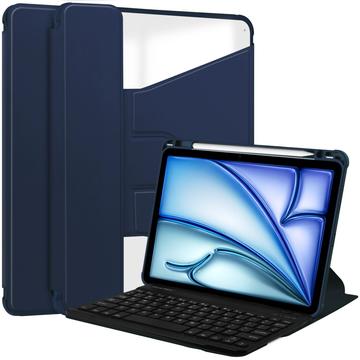 iPad Air 11 2024/2025 Funda inteligente giratoria 360 con teclado Bluetooth - Azul oscuro