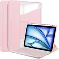 iPad Air 11 2024/2025 Funda inteligente giratoria 360 con teclado Bluetooth - Rosa
