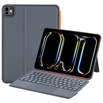 iPad Pro 11 2024/2025 K07 Funda magnética de piel con teclado táctil - Negro