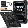Funda con Correa de Mano Heavy Duty 360 para iPad Pro 11 (2024) - Negro