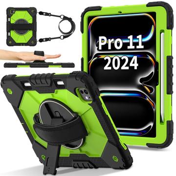 Funda con Correa de Mano Heavy Duty 360 para iPad Pro 11 (2024) - Verde