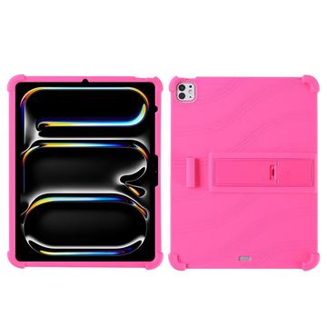 iPad Pro 13 (2025) Funda de silicona con Kickstand - Rosa Fuerte