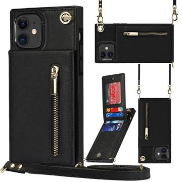 Funda híbrida para iPhone 11 con cartera y cordón