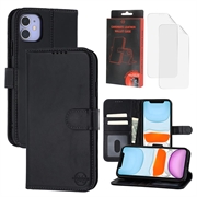 Funda de Cuero MyTPhone CardMate para iPhone 11 - Estilo Cartera - Negro
