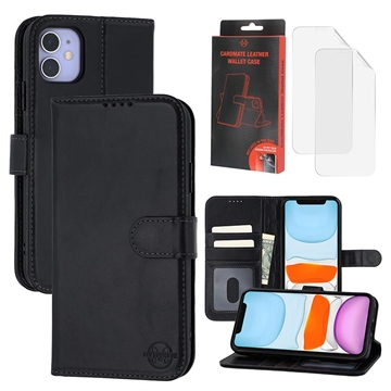 Funda de Cuero MyTPhone CardMate para iPhone 11 - Estilo Cartera - Negro