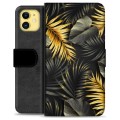 Funda Cartera Premium para iPhone 11 - Hojas Doradas