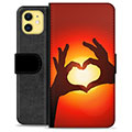 Funda Cartera Premium para iPhone 11 - Silueta del Corazón