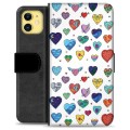 Funda Cartera Premium para iPhone 11 - Corazones