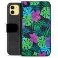 Funda Cartera Premium para iPhone 11 - Flores Tropicales