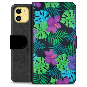 Funda Cartera Premium para iPhone 11 - Flores Tropicales