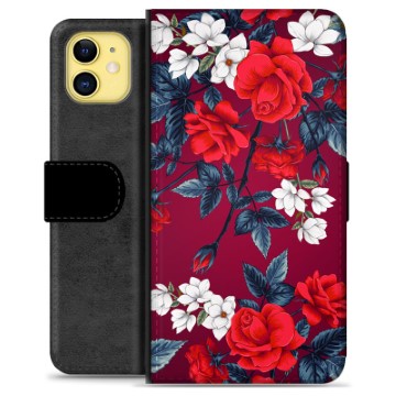 Funda Cartera Premium para iPhone 11 - Flores Vintage