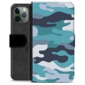 Funda Cartera Premium para iPhone 11 Pro - Camuflaje Azul