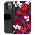 Funda Cartera Premium para iPhone 11 Pro - Flores Vintage