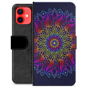 Funda Cartera Premium para iPhone 12 mini - Mandala Colorida