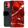 Funda Cartera Premium para iPhone 12 mini - Mármol Rojo